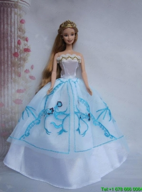 Pretty Ball Gown Taffeta and Organza Barbie Doll Dress