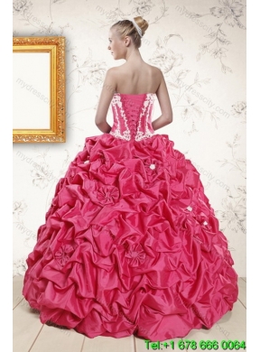 2015 Detachable Pick Ups and Appliques Hot Pink Quinceanera Skirts
