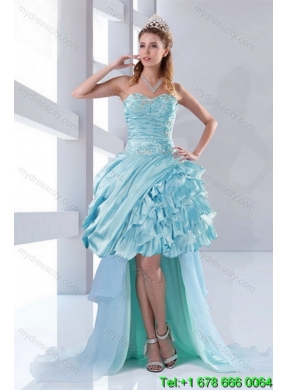 2015 Elegant Aqua Blue Quiceanera Dresses in Taffeta