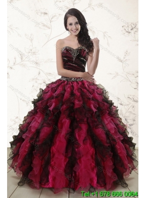 Detachable Multi Color Sweetheart Quinceanera Skirts with Ruffles and Beading for 2015