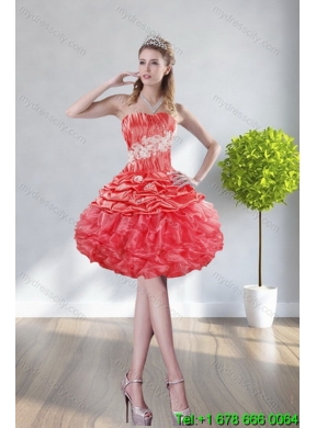 Detachable Watermelon Red Quinceanera Skirts with Appliques and Ruffles