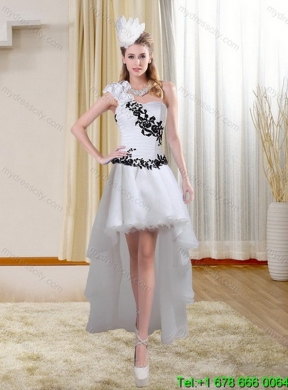 Detachable White and Black Sweetheart 2015 Quinceanera Skirts with Black Embroidery