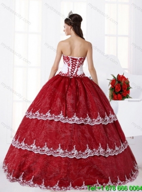 Elegant Multi Color Strapless Quinceanera Dress with Embroidery