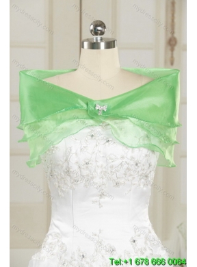 Elegant Spring Green Strapless Quinceanera Dress with Beading and Ruffles