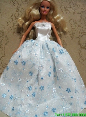 Embroidery Ball Gown Barbie Doll Dress