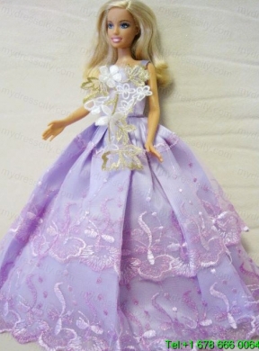 Embroidery Ball Gown Barbie Doll Dress