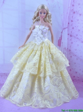 Gorgeous Yellow Princess Dress For Barbie Doll