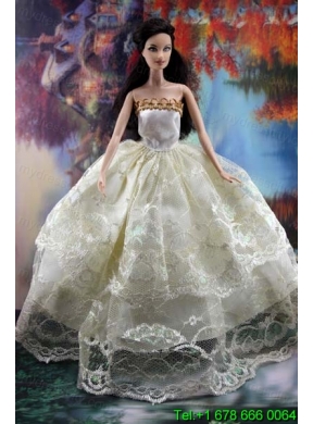 Lace Over Skirt and Ball Gown Made To Fit the Barbie Doll