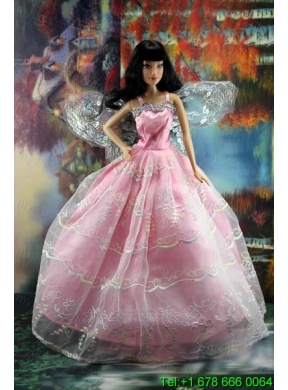 Pink Organza Ball Gown Made To Fit the Barbie Doll