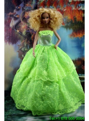 Spring Green and Lace For Amazing Barbie Doll Dress