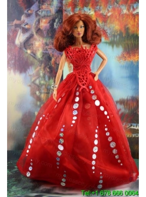 The Most Amazing Red Dress with Sequins Made To Fit The Barbie Doll