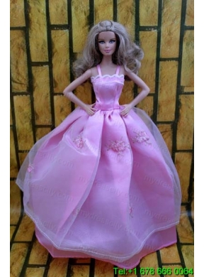Ball Gown Dress For Barbie Doll Dress With Lavender and Straps