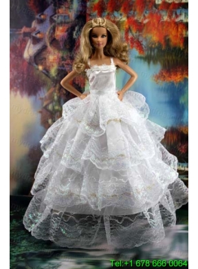 Pretty Ruffled Layers Wedding Dress To Barbie Doll Dress