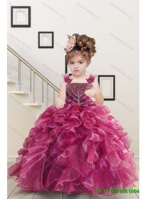 Beading One Shoulder Sweet 16 Dress and Elegant Ruching Long Prom Dresses and Ruffles Beading Straps Little Girl Dress