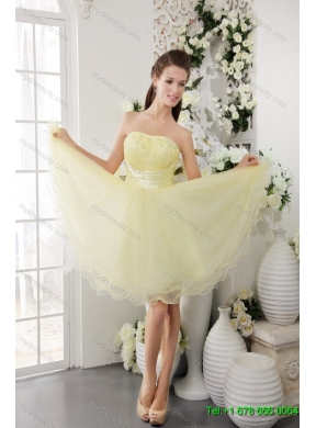 Rose Pink Beading Ball Gown Quinceanera Dress and Strapless Knee Length Dama Dresses and  Halter Top Little Girl Dress