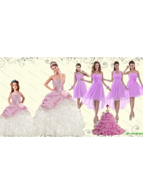 Strapless Beading Multi Color Quinceanera Dress and Ruching Short Prom Dresses and Beading Multi Color Little Girl Dress