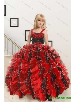 2015 Elegant Ruffles Multi Color Sweet 15 Dresse and Pretty Short Dama Dresses and Beading and Ruffles Little Girl Dress