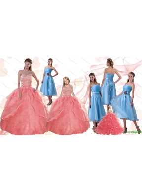 Discount Sweetheart Beading and Ruffles Quinceanera Dress and Strapless Hand Made Flower Dama Dresses and Halter Top Beading Little Girl Dress