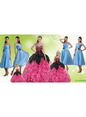 Multi Color Sweetheart Quinceanera Gown and Strapless Hand Made Flower Prom Dresses and   Ruffles and Beading Little Girl Dress