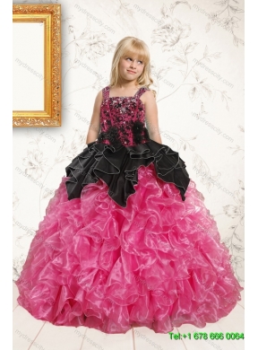 Multi Color Sweetheart Quinceanera Gown and Strapless Hand Made Flower Prom Dresses and   Ruffles and Beading Little Girl Dress