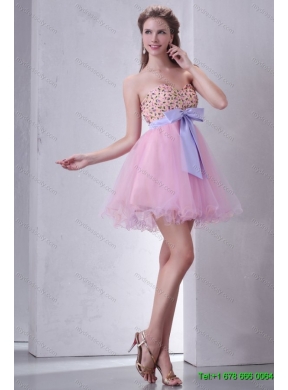 Multi Color Sweetheart Ruffles and Beading Dress for a Quinceanera and Sweetheart Bowknot Short Prom Dresses and Straps Multi Color Girl Pagean Dress