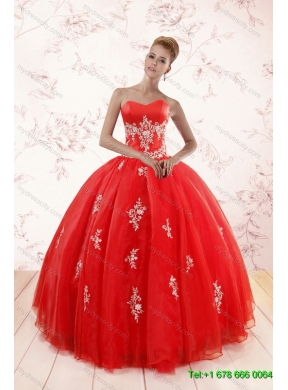 Sweetheart Ball Gown Red Quinceanera Gown and V Neck Beading Short Prom Dresses and  Red Halter Top Little Girl Dress