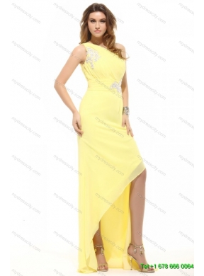 Sweetheart Beading Watermelon Sweet 16 Dress and One Shouler High Low Prom Dresses and Halter Top Beading Little Girl Dress