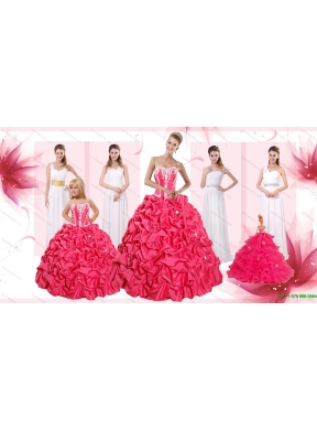 Appliques and Pick Ups Quinceanera Dress and White Long Dama Dresses and Strapless Flower Girl Dress
