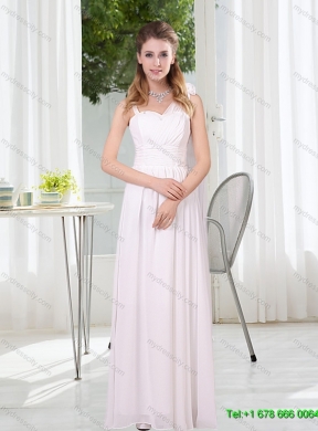 Appliques and Pick Ups Quinceanera Dress and White Long Dama Dresses and Strapless Flower Girl Dress