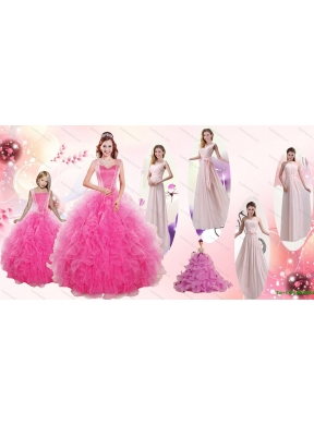 Beading and Ruffles Ball Gown Quinceanera Dress and Long Dama Dresses and  Beading and Ruffles Little Girl Dress