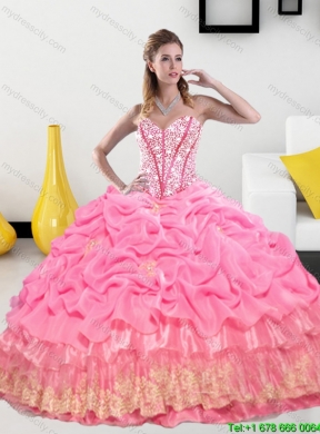 Exclusive Sweetheart 2015 Quinceanera Dresses with Pick Ups and Beading