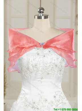 2015 Fashionable Sweetheart Appliques and Ruffles Quinceanera Dresses in Multi Color