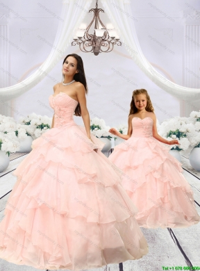 Fashionable Beading and Ruching Princesita Dress in Pink