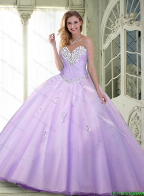 Sturning Beaded and Appliques Pretty Quinceanera Dresses in Lavender