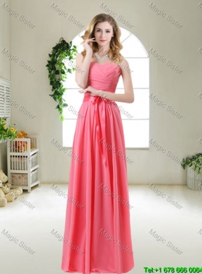 Cheap Watermelon Red Dama Dresses with One Shoulder