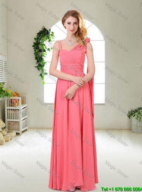 Cheap Watermelon Red Dama Dresses with One Shoulder