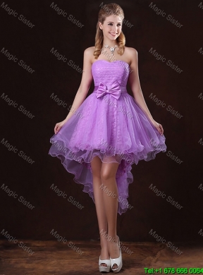 Discount V Neck Tulle Dama Dresses with Bowknot