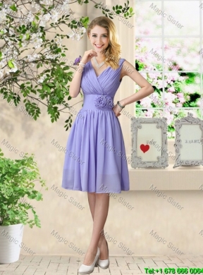 Elegant Hand Made Flowers Dama Dresses with Short Sleeves