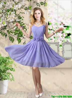 Elegant Hand Made Flowers Dama Dresses with Short Sleeves