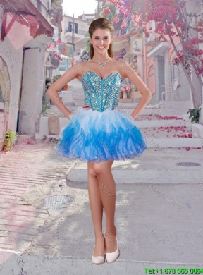 Elegant Short Multi Color Dama Dresses with Beading and Ruffles