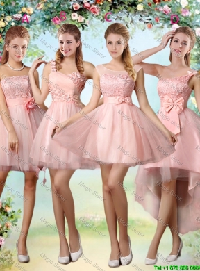 Popular A Line Pink Dama Dresses with Lace and Appliques