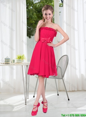 Romantic A Line Bowknot Dama Dresses in Chiffon