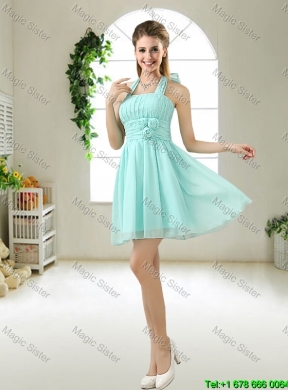 Wonderful Hand Made Flowers Dama Dresses in Apple Green