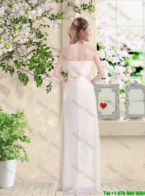 Classical Lace Up Sweetheart Dama Dresses with Bowknot