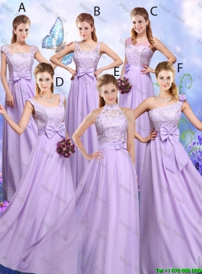 Popular Laced and Bowknot Dama Dresses with Empire