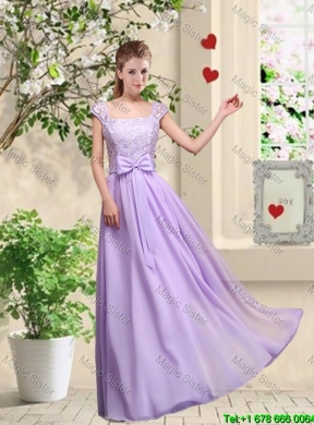 Popular Laced and Bowknot Dama Dresses with Empire