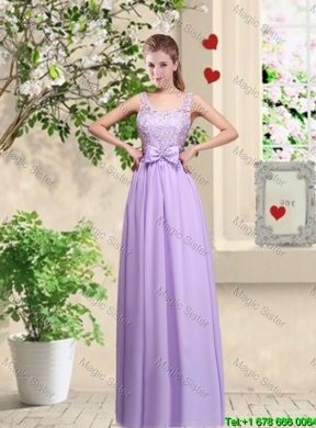 Popular Laced and Bowknot Dama Dresses with Empire