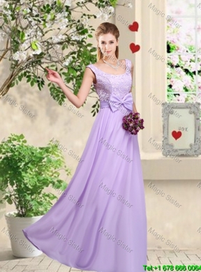 Popular Laced and Bowknot Dama Dresses with Empire