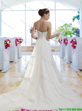 Beautiful 2016 Mermaid Laced Wedding Dresses with Watteau Train