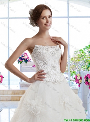 Classical A Line Court Train Wedding Dresses for Garden